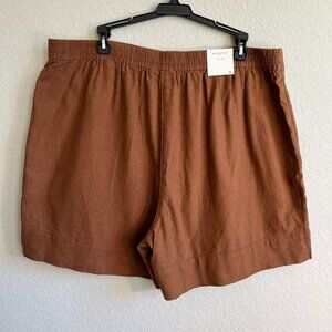 NWT Banana Republic Brown Men Linen Blend 4" Pull-on Shorts sz XL Classy Hi-Rise